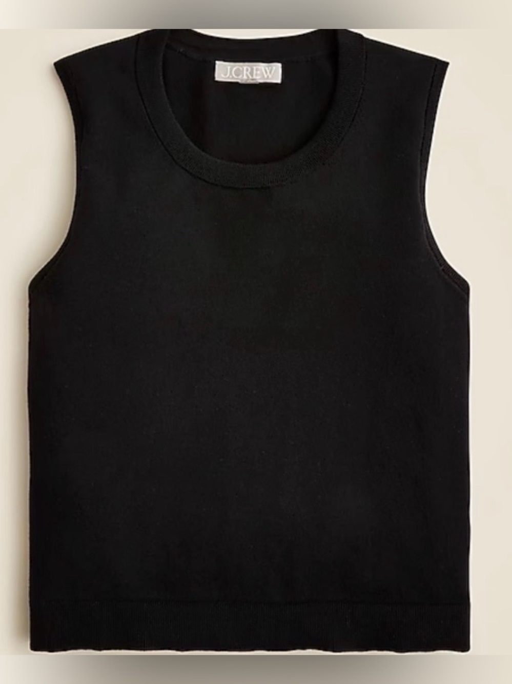 NWT J. CREW Sweater Shell Premium Ultra-Fine Cotton Blend Black Medium CJ756